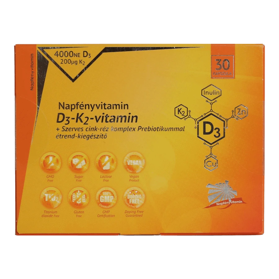 D3-K2-vitamin és szerves nyomelem komplex Prebiotikummal (30
