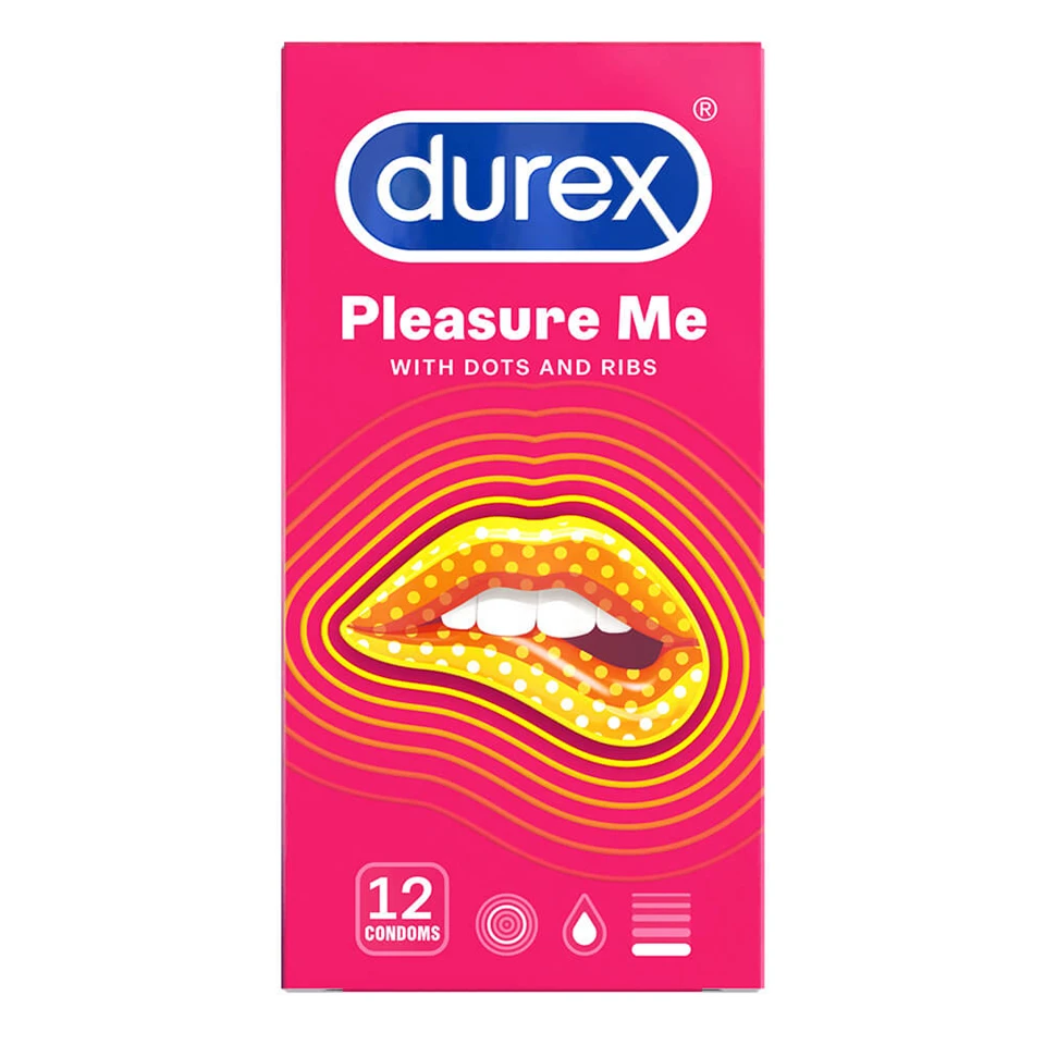 Durex Emoji PleasureMe - bordás-pontozott óvszer