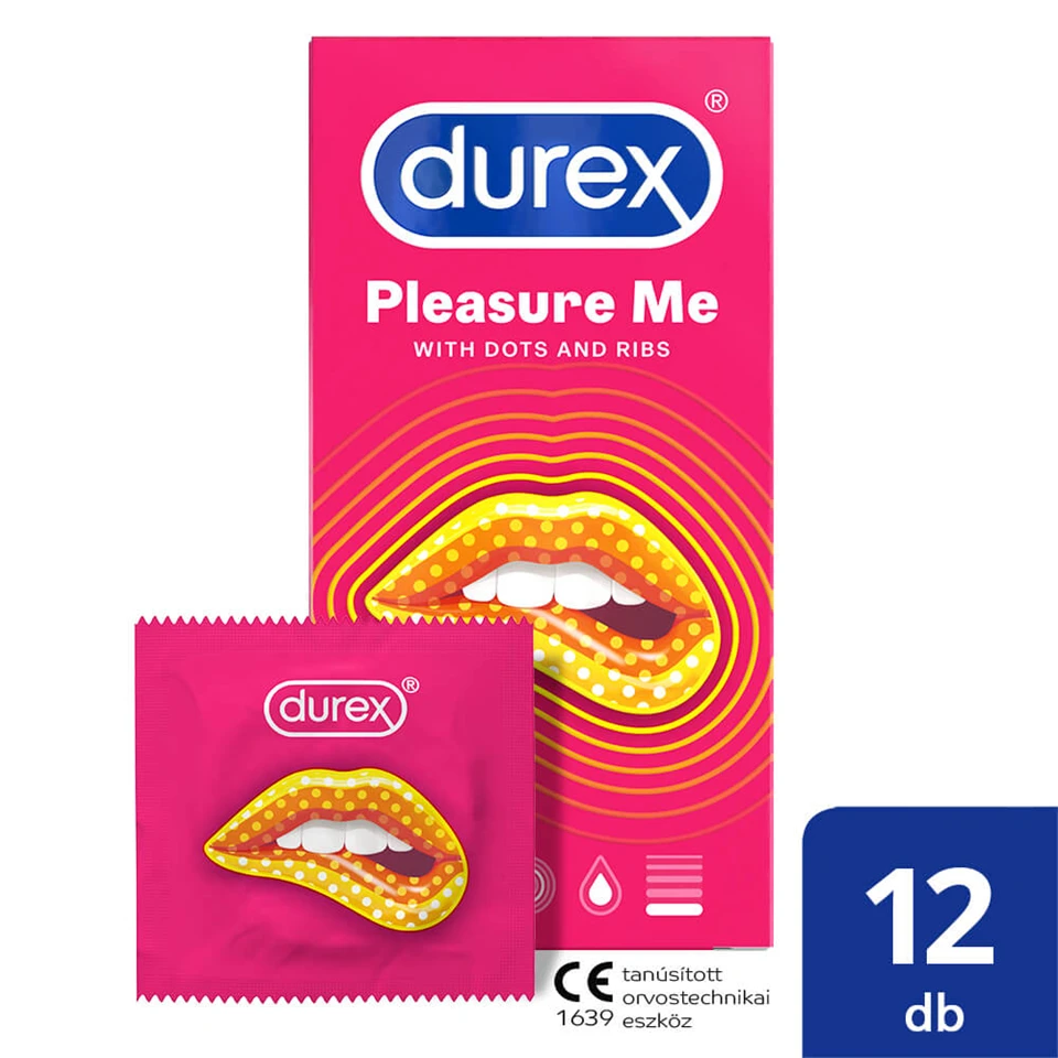 Durex Emoji PleasureMe - bordás-pontozott óvszer