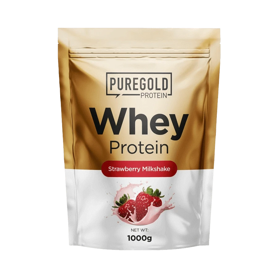 Whey Protein fehérjepor - 1 000 g - PureGold - eper