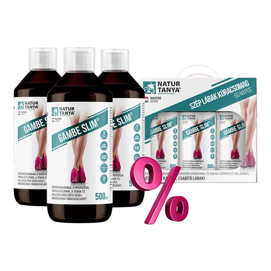 60 napos Gambe Slim Szép lábak kúracsomag - 3x 500 ml - Natur Tanya