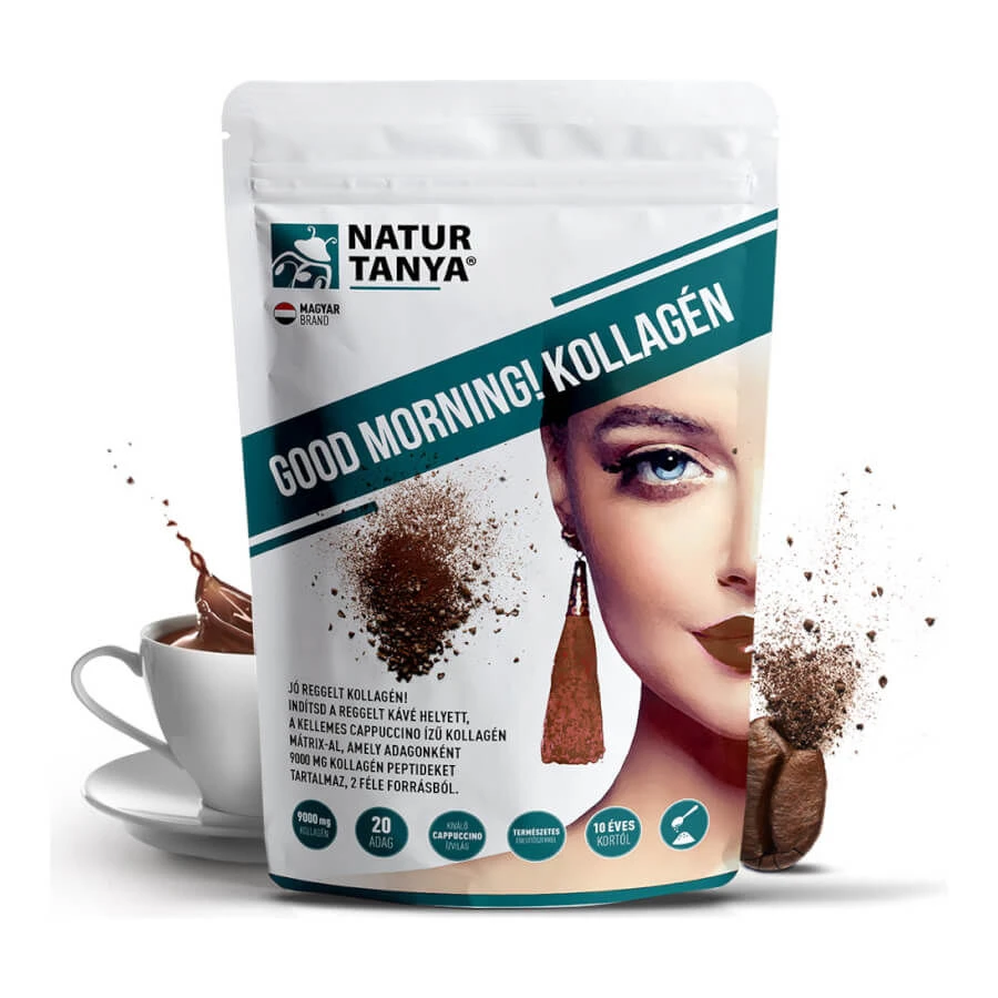 GOOD MORNING! Kollagén cappuccino - hal és marha kollagén peptidek - 320g - Natur Tanya