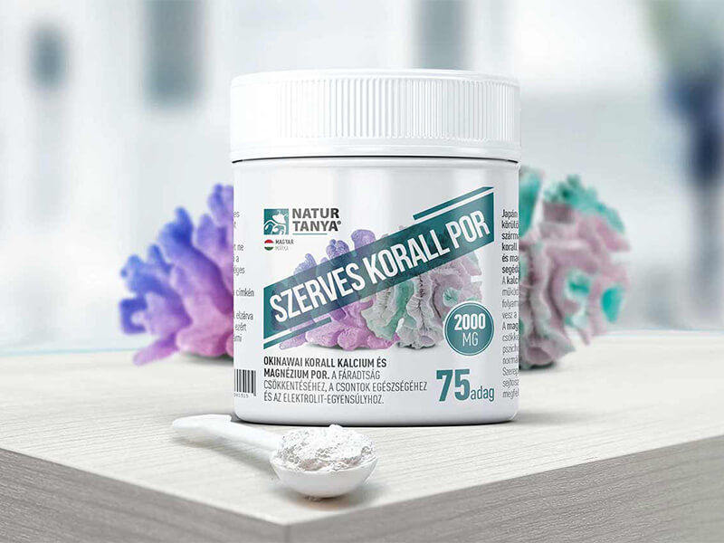 Szerves korall por - okinawai korall eredetű kalcium és magnézium - 150 g - Natur Tanya