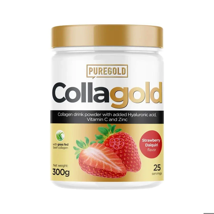 CollaGold Marha és Hal kollagén italpor hialuronsavval - Strawberry Daiquiri - 300g - PureGold