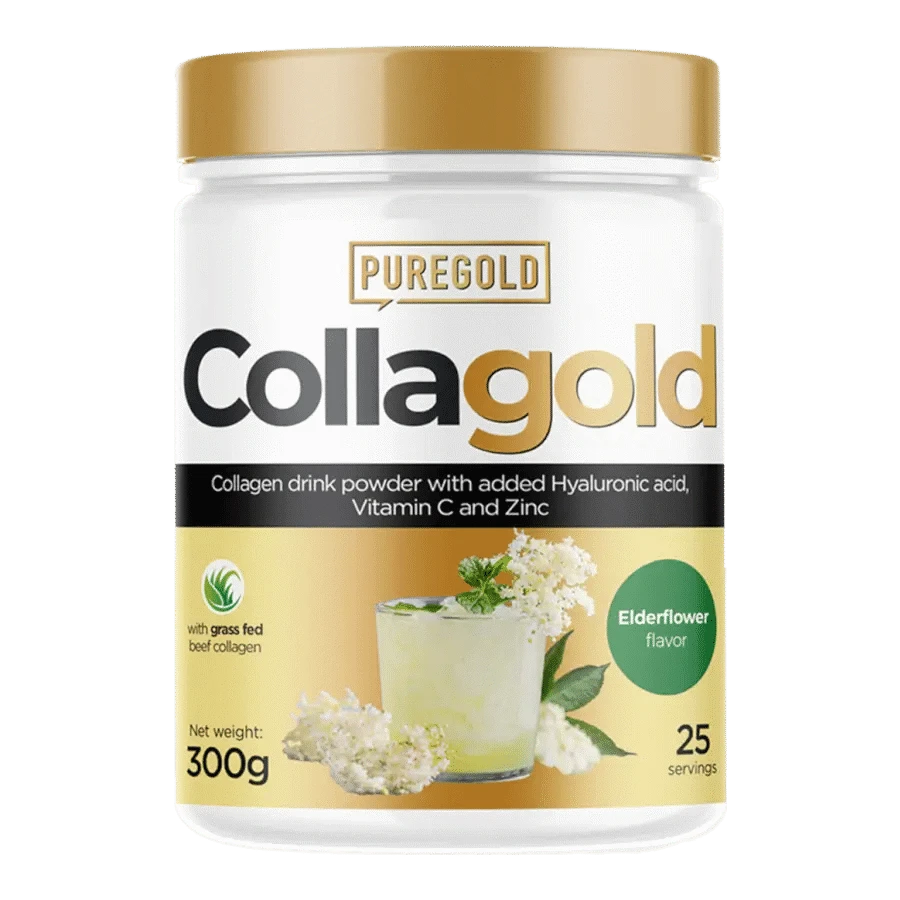 CollaGold Marha és Hal kollagén italpor hialuronsavval - Eldelflower - 300g - PureGold