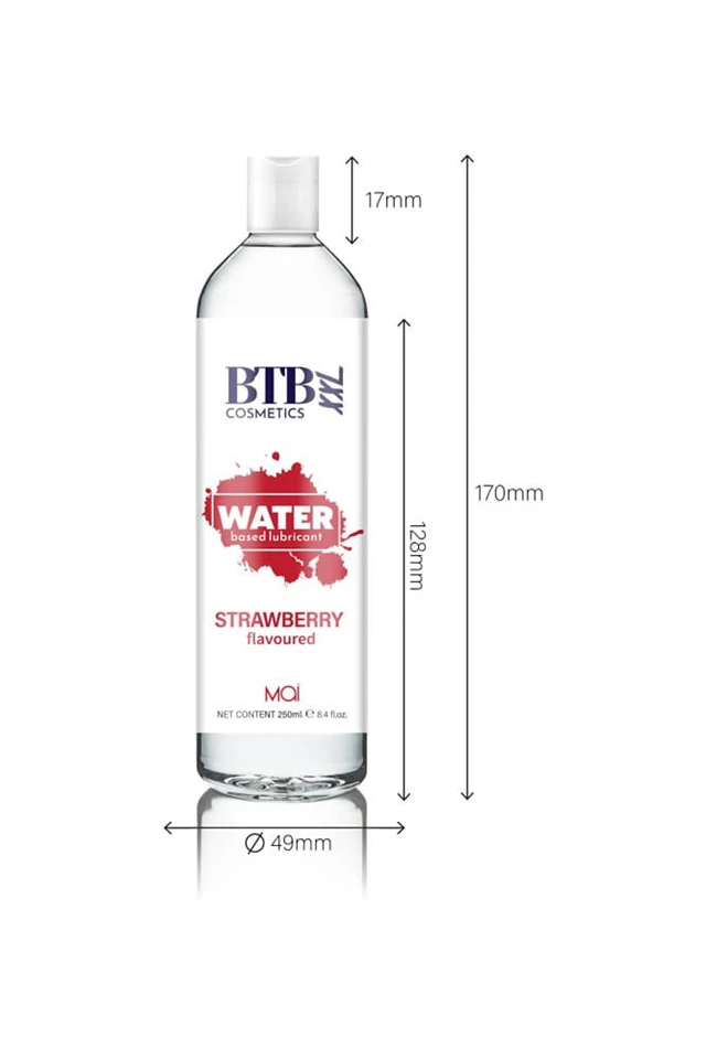 BTB WATER BASED FLAVORED STRAWBERRY LUBRICANT 250ML