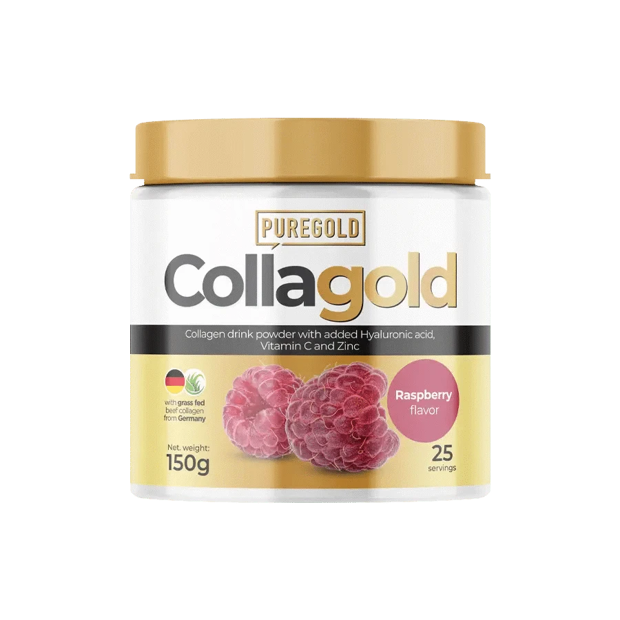 CollaGold Marha és Hal kollagén italpor hialuronsavval - Raspberry - 150g - PureGold