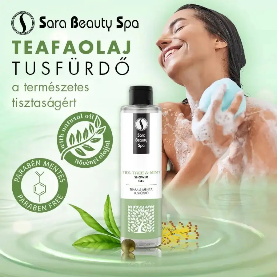 Tusfürdő - Teafaolaj és Borsmenta  - 250ml - Sara Beauty Spa