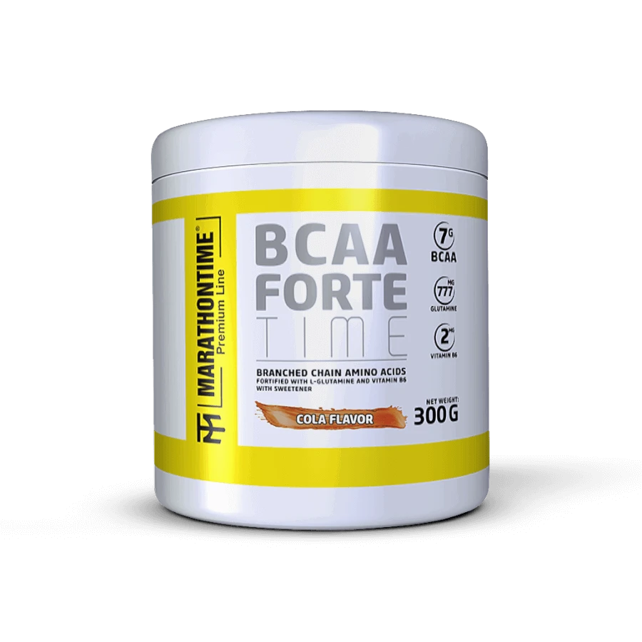 BCAA Forte Time Glutaminnal és B6-Vitaminnal - 300 g - kóla - Marathontime