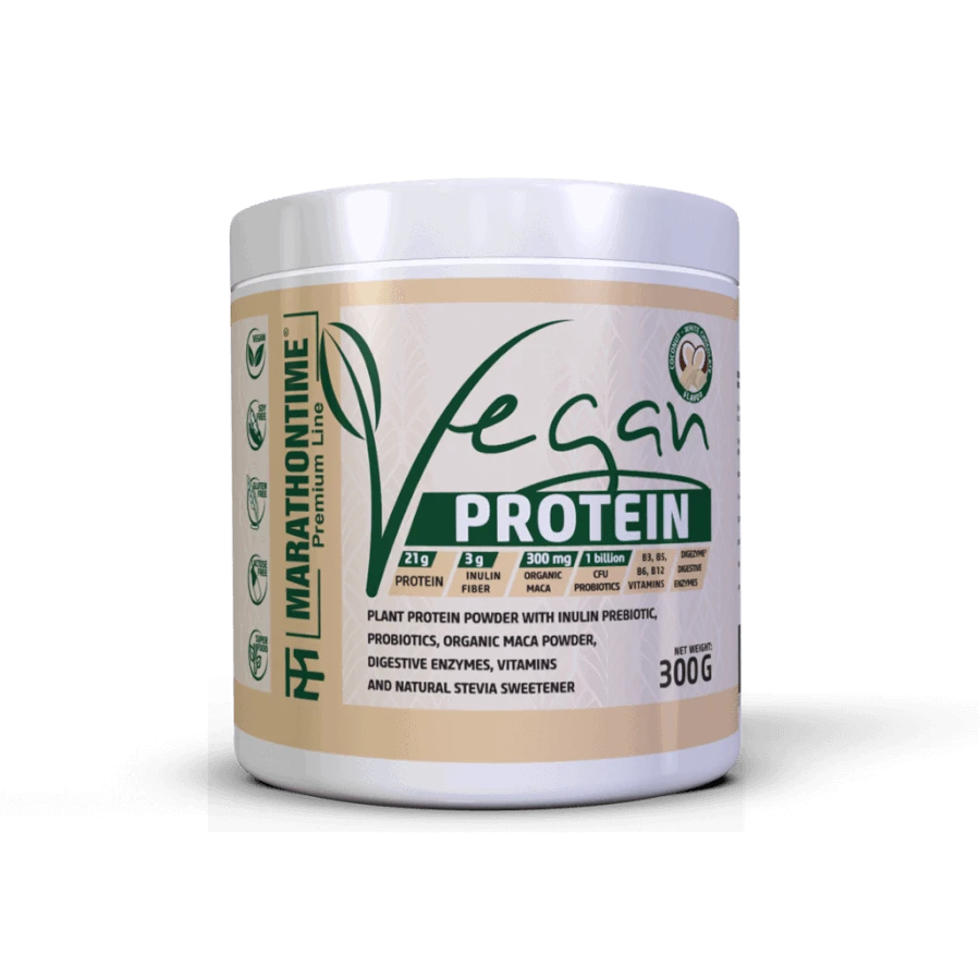 Prémium Vegán protein - fehércsoki-kókusz 300 g - Marathontime