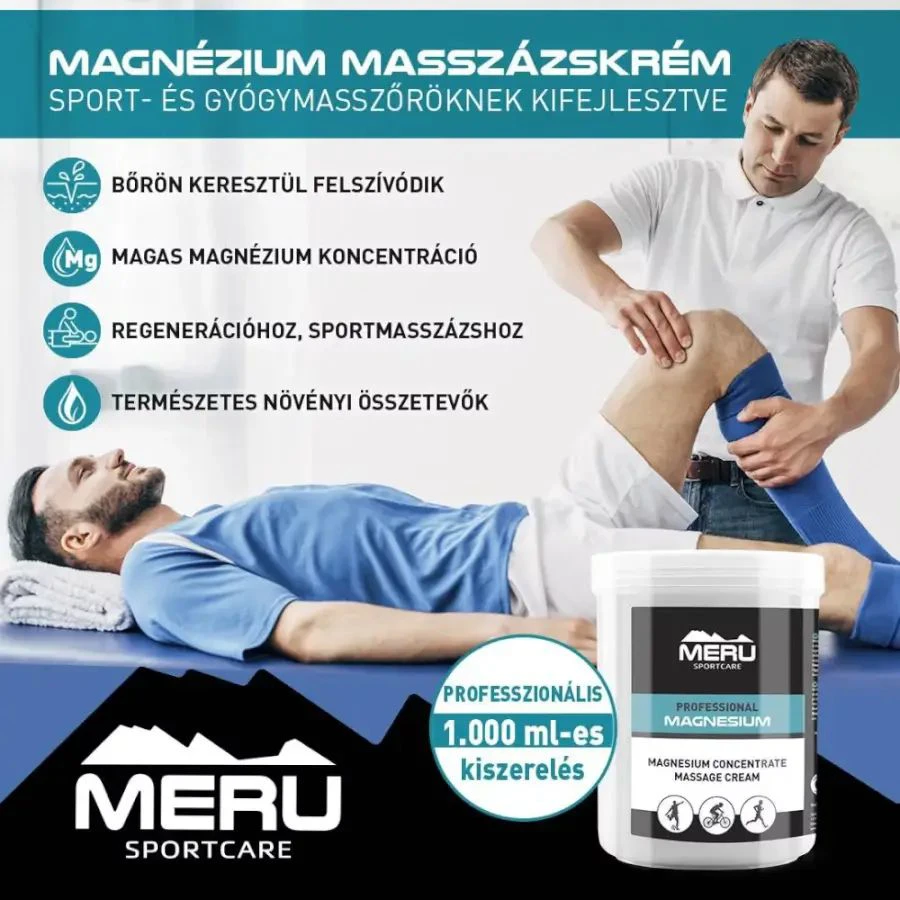 Magnézium Masszázskrém - 1000 ml - MERU SportCare