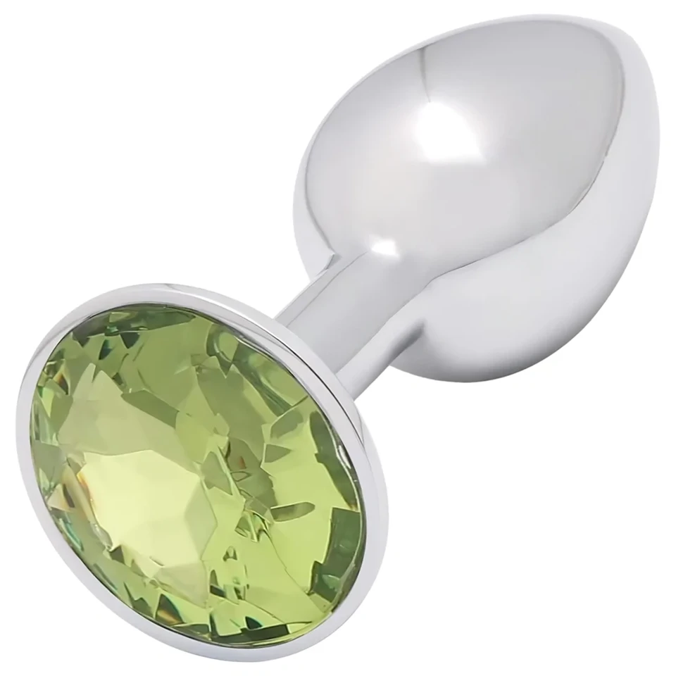 Sunfo - fém anál plug lime kővel (ezüst)