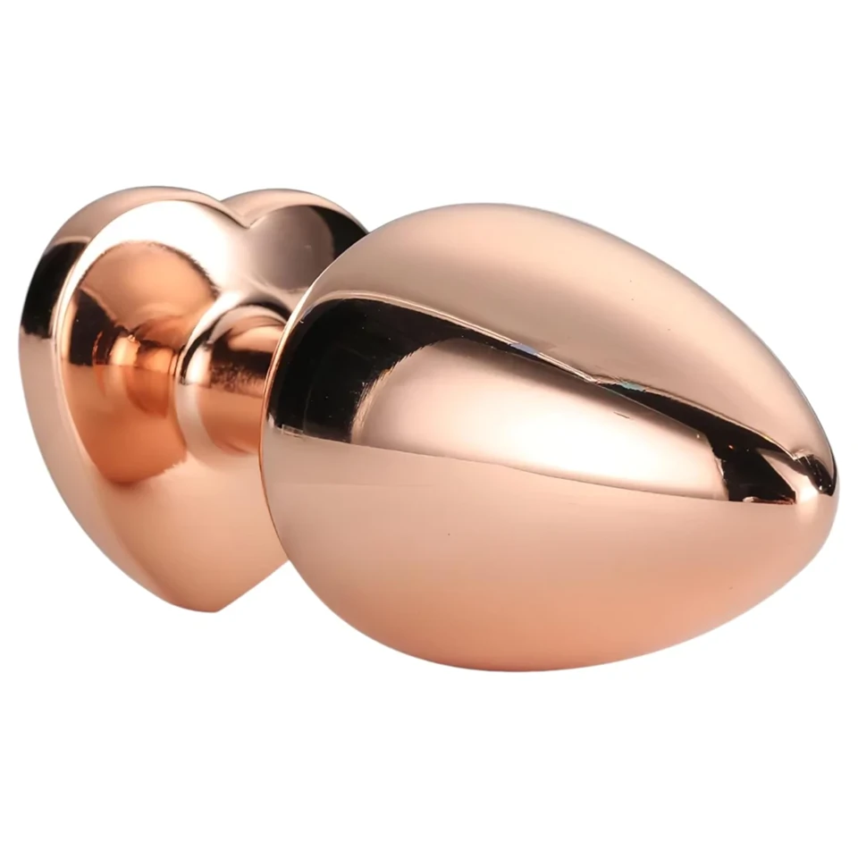 Gleaming Love - alumínium plug szív alakú kővel - M (rózsaarany)