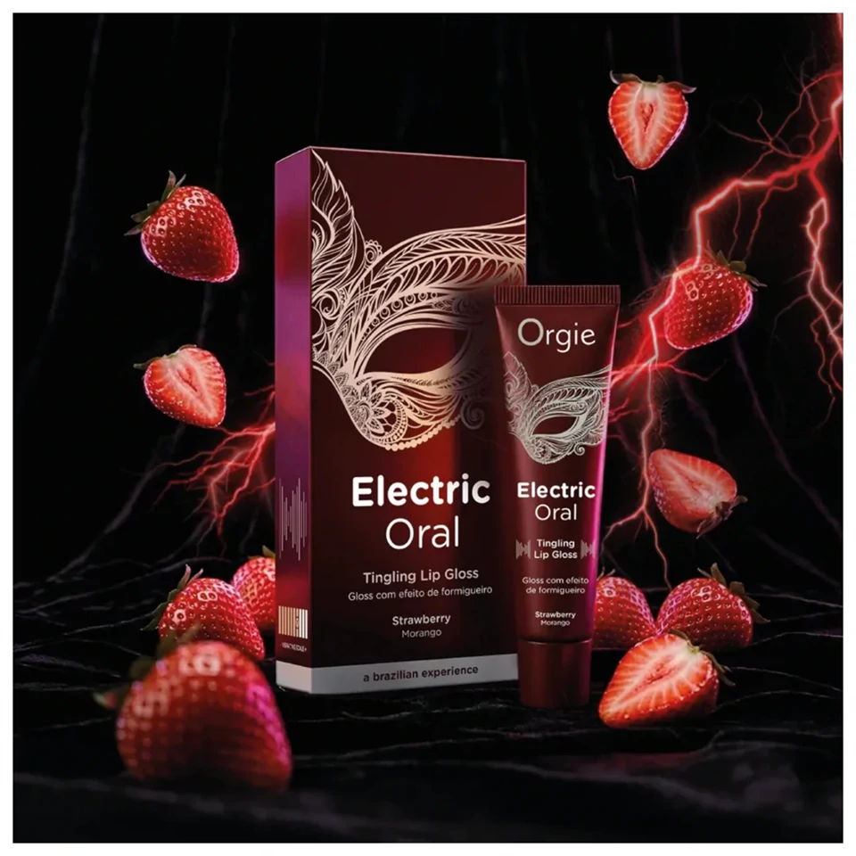 Orgie Electric Oral - bizsergető hatású ajakfény - eper (10ml)