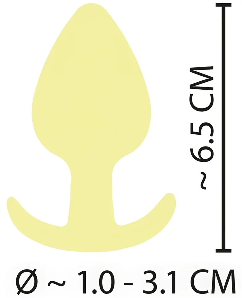 Cuties Mini Butt Plug - szilikon anál plug (sárga, 3,1 cm)