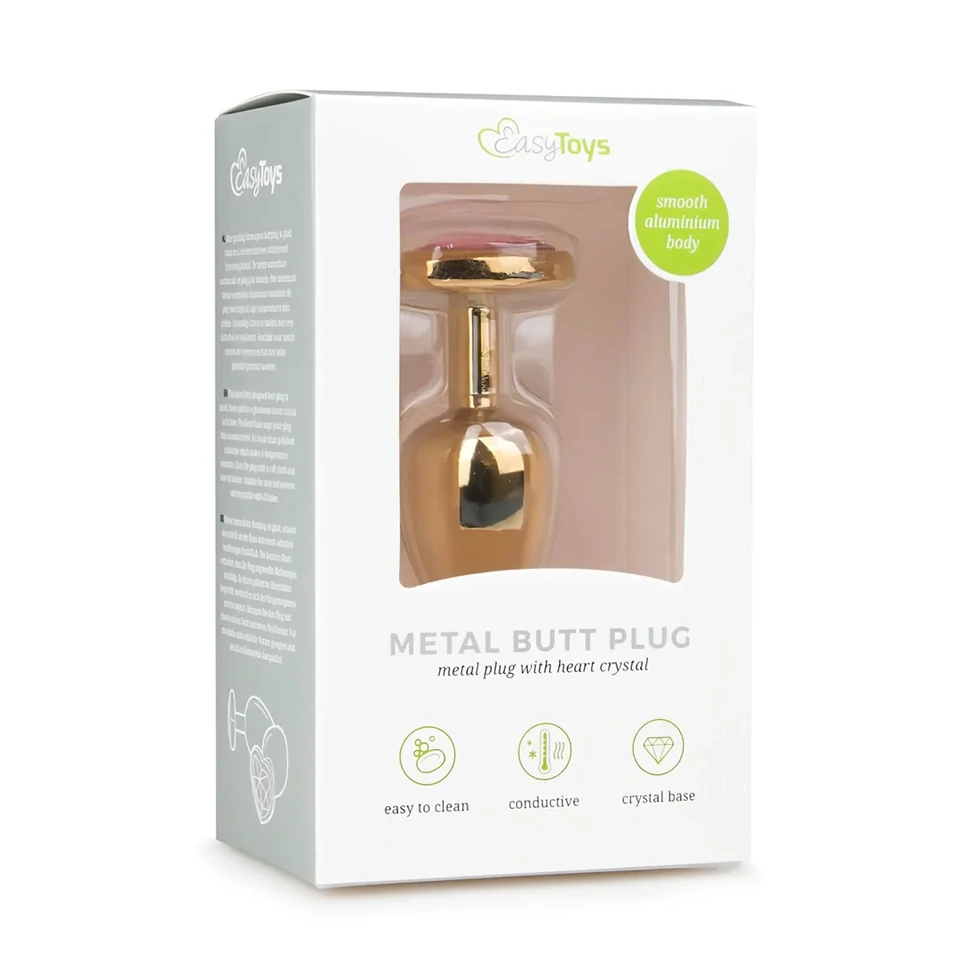 EasyToys Metal No.3 - anál plug (arany-pink, 2,5 cm)