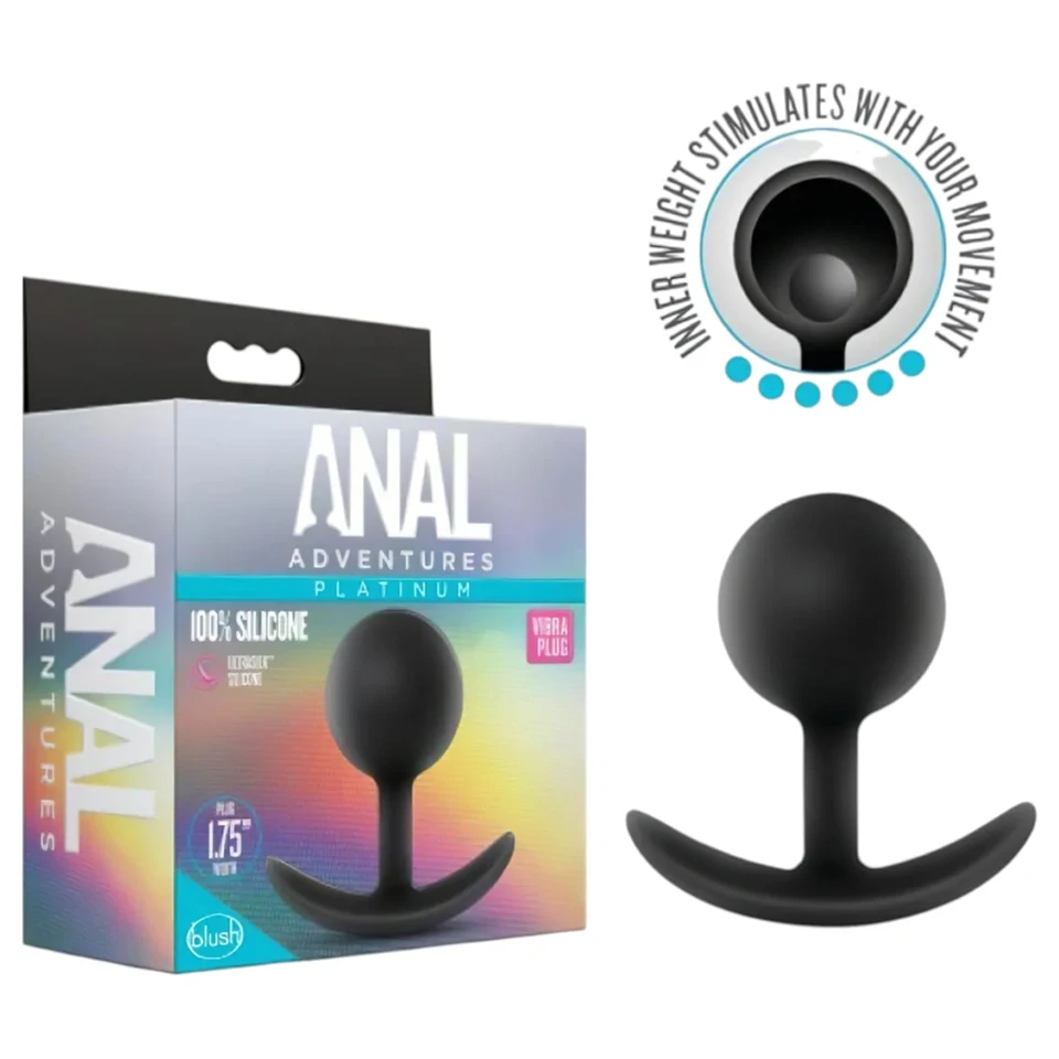Anal Adventures Platinum Vibra Plug - anál dildó (fekete)