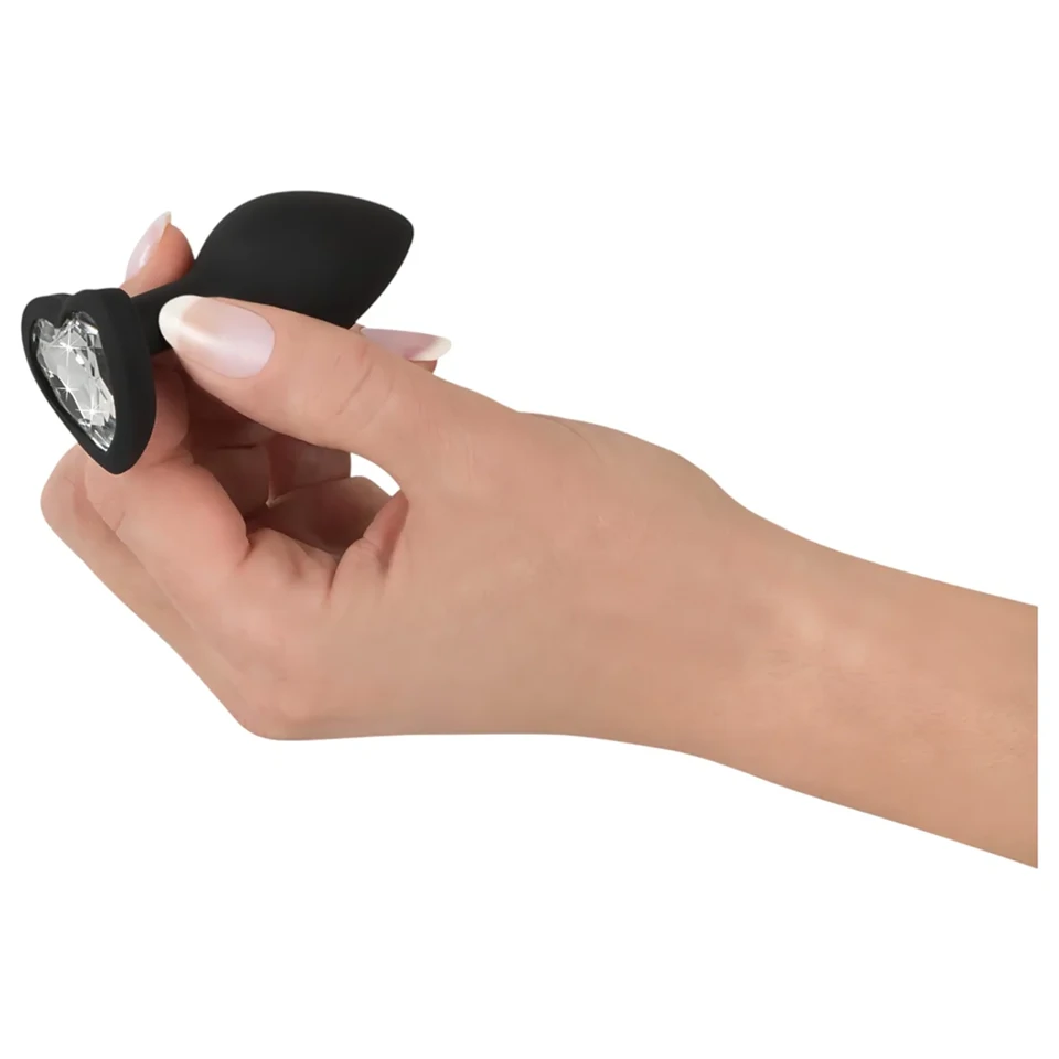 You2Toys Anal Plug - fehér köves anál plug (fekete)
