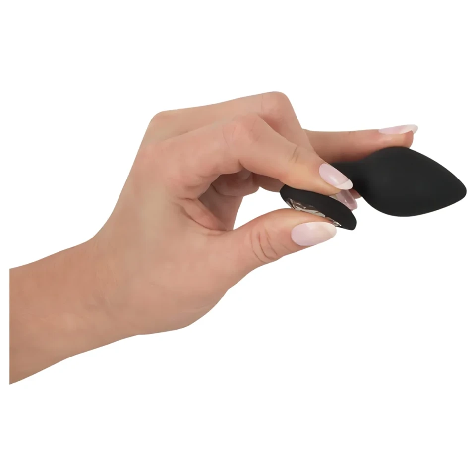 You2Toys Anal Plug - fehér köves anál plug (fekete)