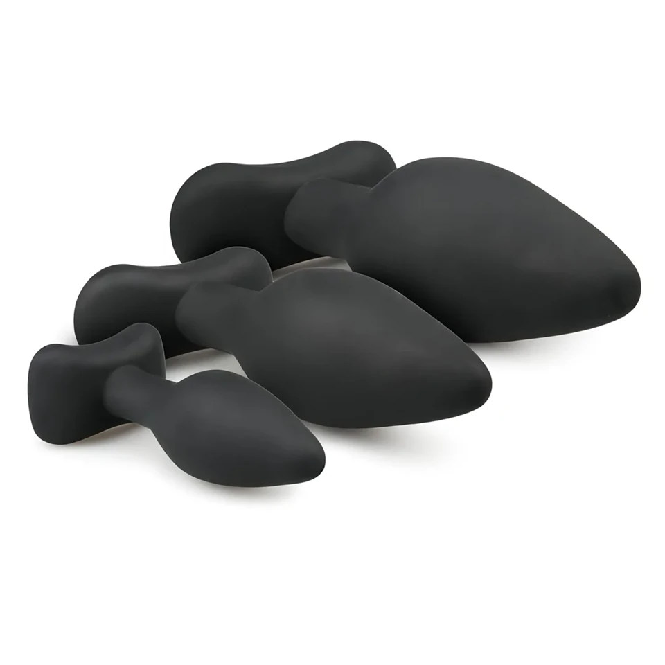 EasyToys Rocket - anál plug szett (fekete, 3 részes)