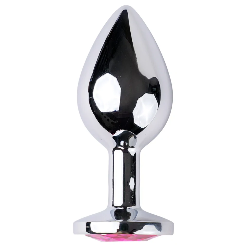 Desirel Pink Jewel M - anál plug (ezüst-pink)