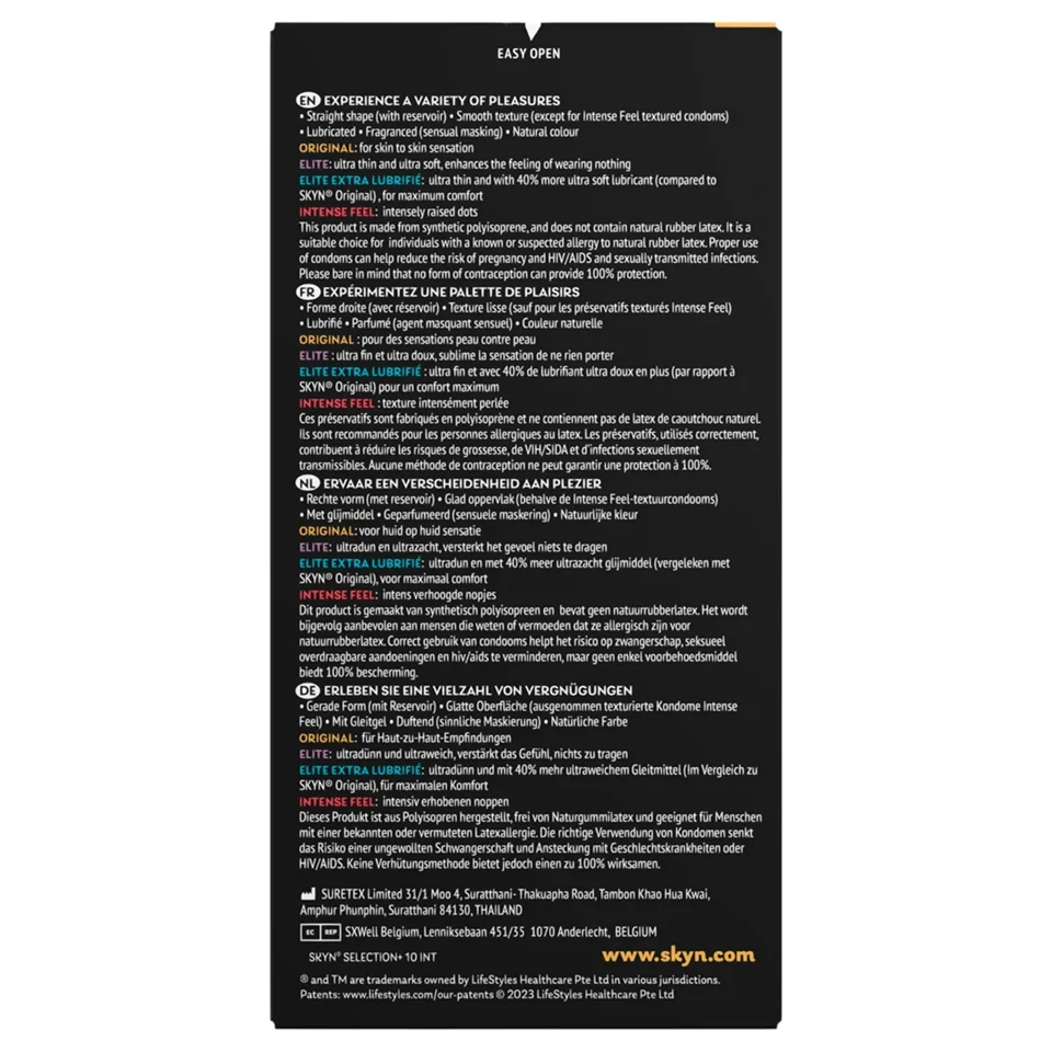SKYN Selection+ - latexmentes óvszer válogatás (10 db)