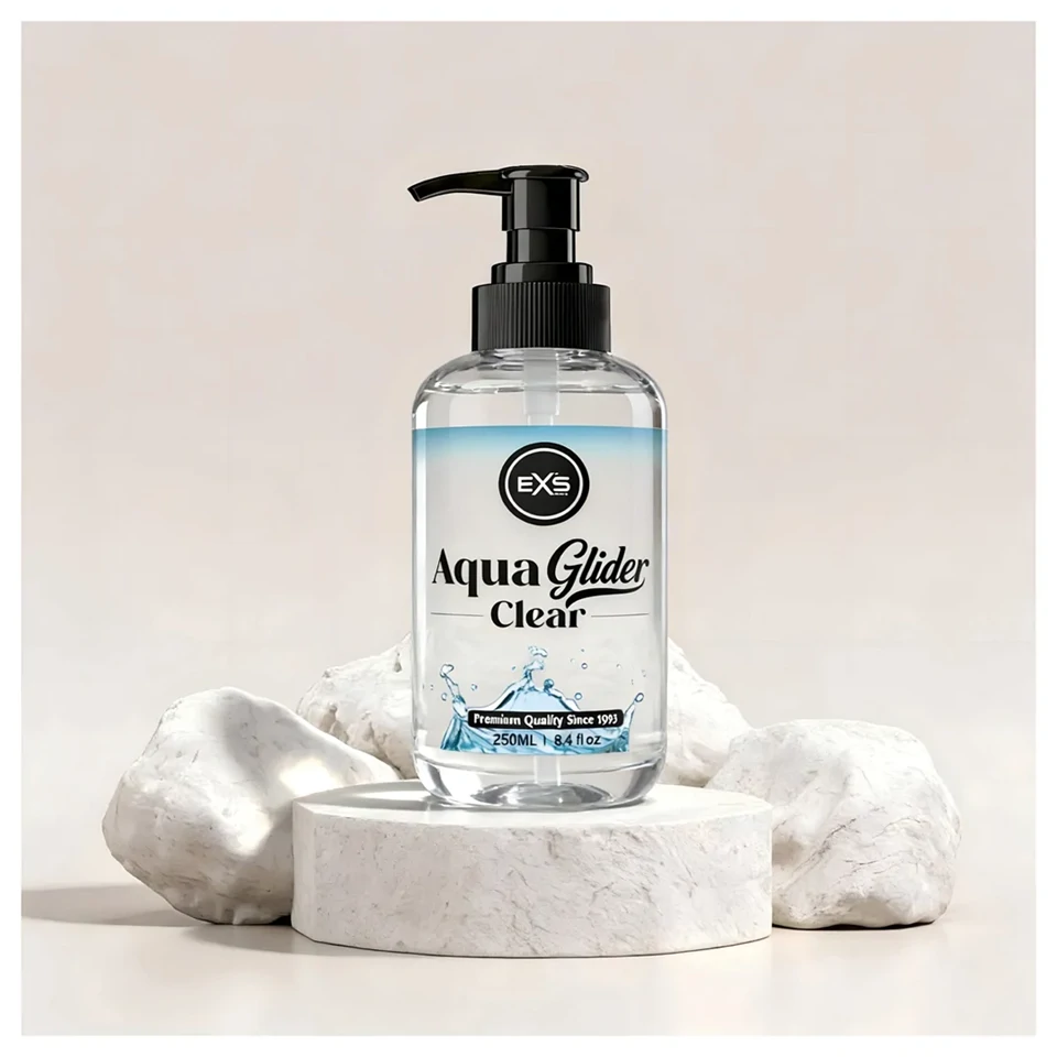 EXS AquaGlider Clear - átlátszó vízbázisú síkosító pumpás flakonban
