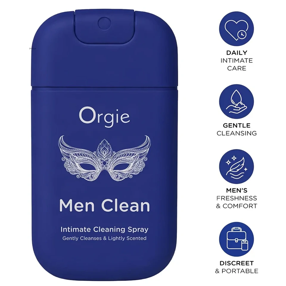 Orgie Men Clean - intim tisztító és frissítő spray férfiaknak