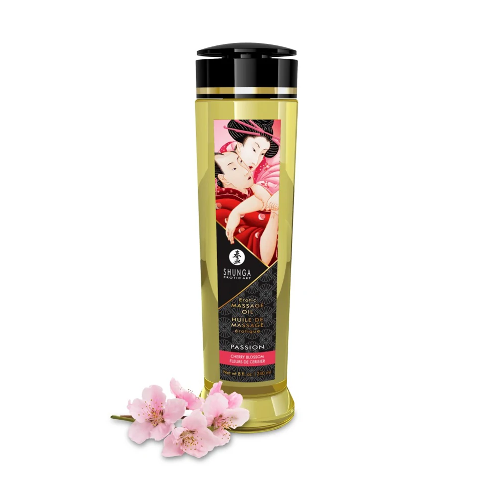 EROTIC MASSAGE OIL 240 ml / 8 oz - Cherry Blossom