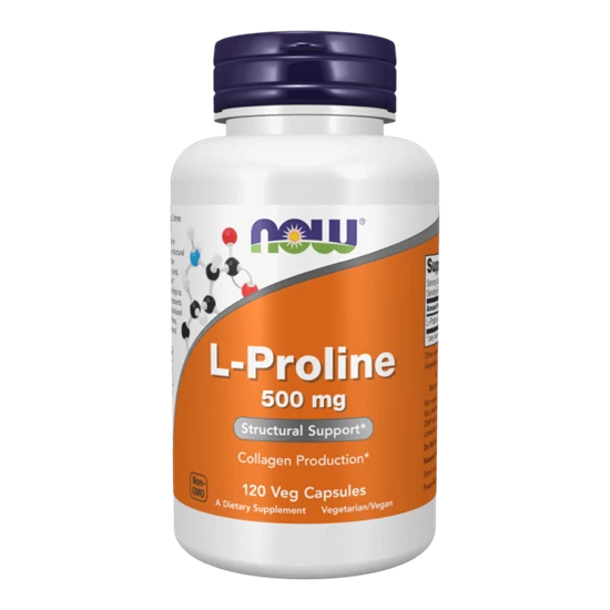 L-Proline 500 mg - 120 vegán kapszula - NOW Foods