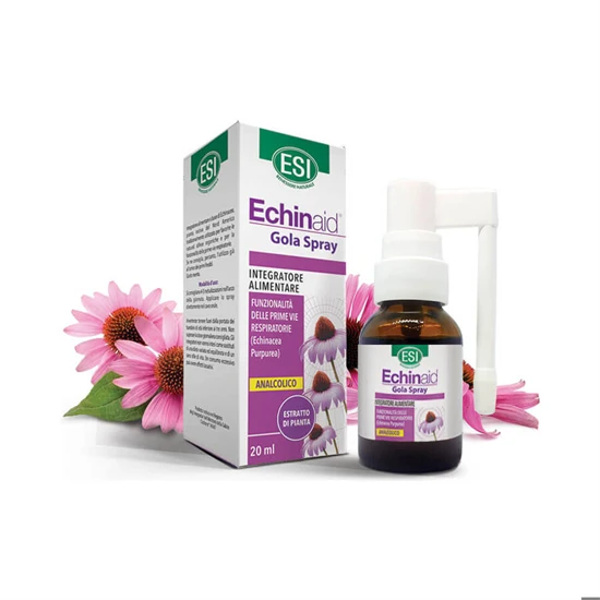 Immunerősítő Alkoholmentes Echinacea torokspray - 20 ml (több mint 500 fújás) - cukormentes menta - ESI