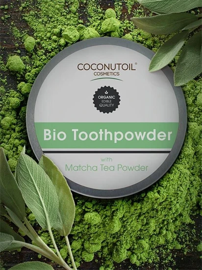 Bio Matcha Teás Fogpor - 40 ml - Coconutoil Cosmetics