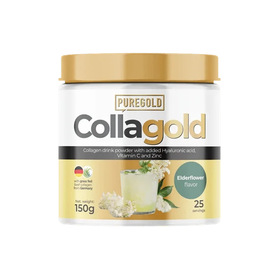 CollaGold Marha és Hal kollagén italpor hialuronsavval - Eldelflower - 150g - PureGold
