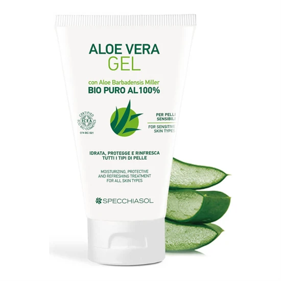 ECOBIO minősítésű 100%-os aloe vera elsősegély gél - 150 ml - Specchiasol