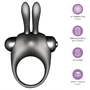 Orgie Orgasmic Bunny - vibrációs péniszgyűrű szett (fekete)