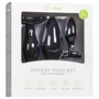 EasyToys Rocket - anál plug szett (fekete, 3 részes)
