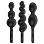 Satisfyer Booty Call - anál plug szett (fekete, 3 részes)